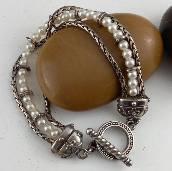 Brighton Faux Pearl and Chain Bracelet - Picture 2 of 5